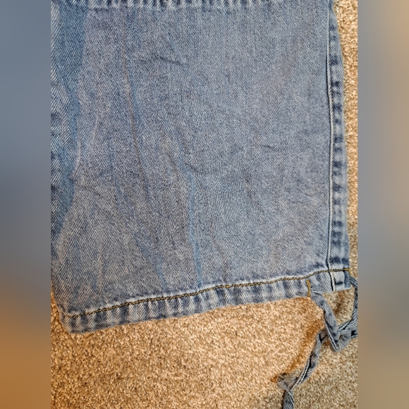 Habitual Pull On Denim Wide Leg Cargo Jeans Drawstring Waist & Pants Hem - Picture 4 of 8